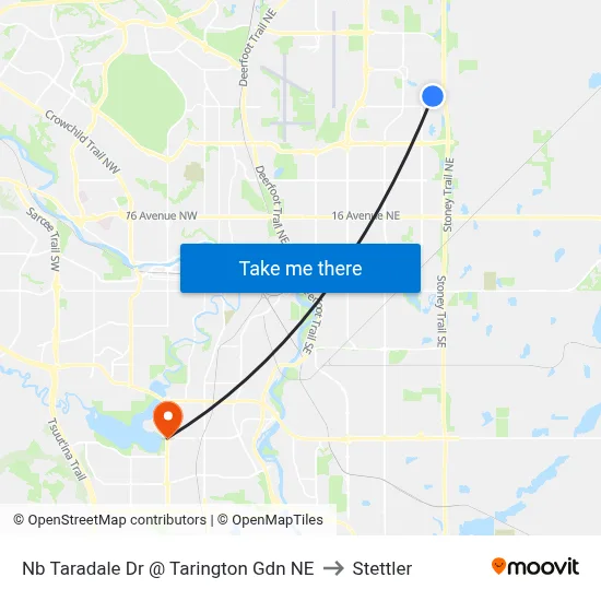 Nb Taradale Dr @ Tarington Gdn NE to Stettler map