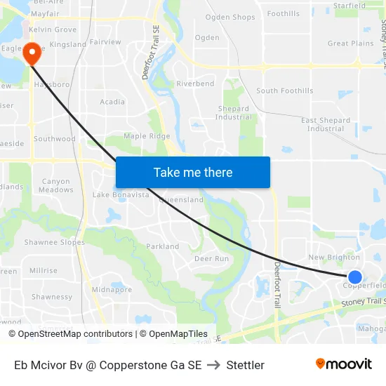 Eb Mcivor Bv @ Copperstone Ga SE to Stettler map