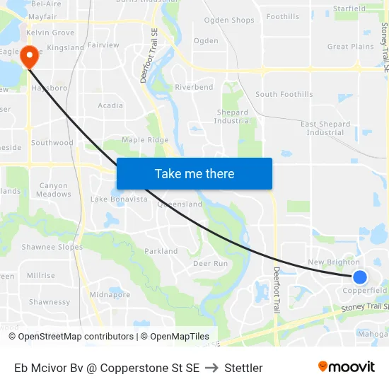 Eb Mcivor Bv @ Copperstone St SE to Stettler map