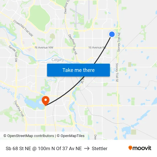 Sb 68 St NE @ 100m N Of 37 Av NE to Stettler map