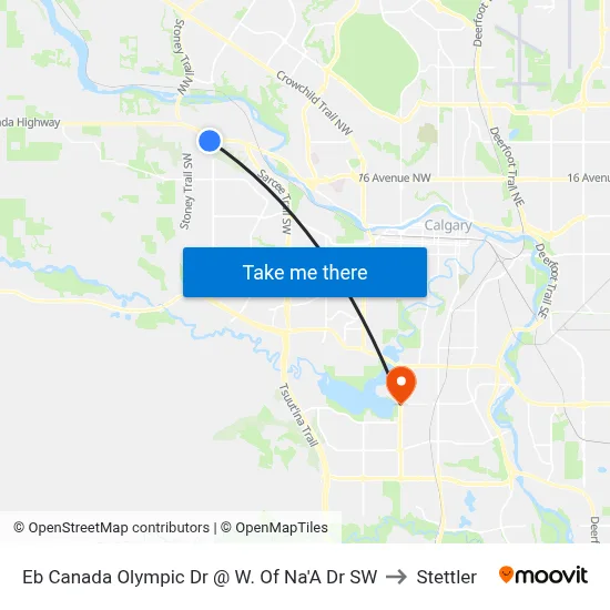 Eb Canada Olympic Dr @ W. Of Na'A Dr SW to Stettler map
