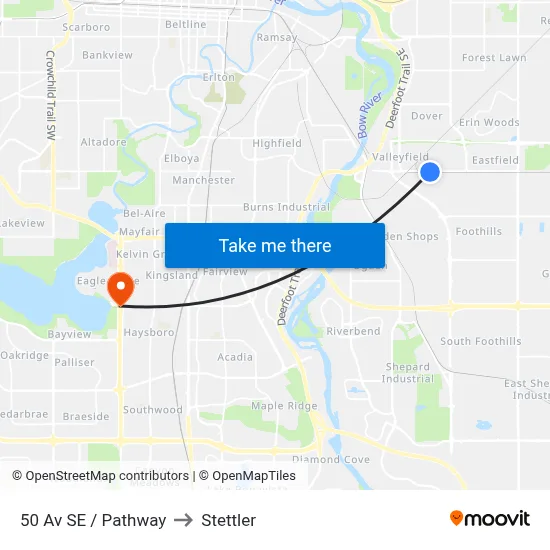 50 Av SE / Pathway to Stettler map