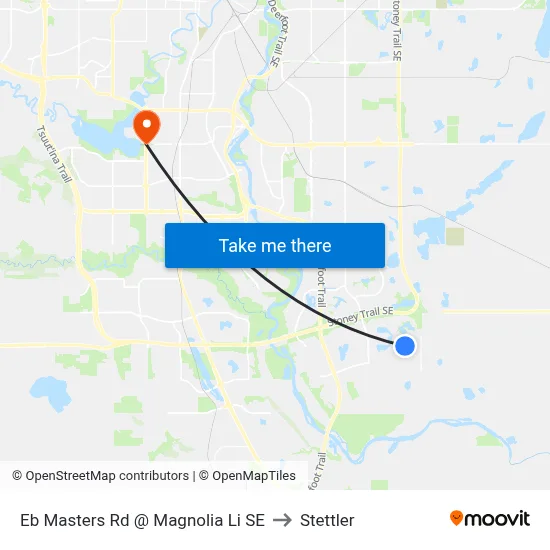 Eb Masters Rd @ Magnolia Li SE to Stettler map