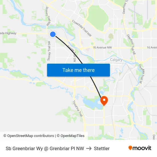 Sb Greenbriar Wy @ Grenbriar Pl NW to Stettler map