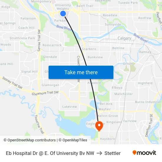 Eb Hospital Dr @ E. Of University Bv NW to Stettler map