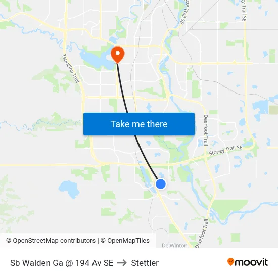 Sb Walden Ga @ 194 Av SE to Stettler map
