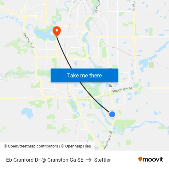 Eb Cranford Dr @ Cranston Ga SE to Stettler map