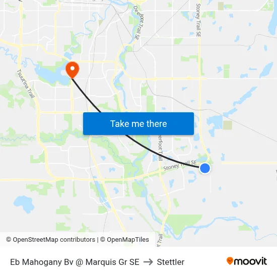 Eb Mahogany Bv @ Marquis Gr SE to Stettler map