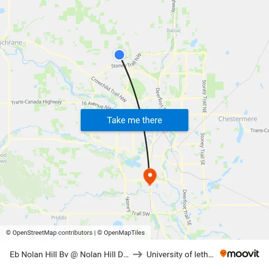 Eb Nolan Hill Bv @ Nolan Hill Dr Farside to University of lethbridge map
