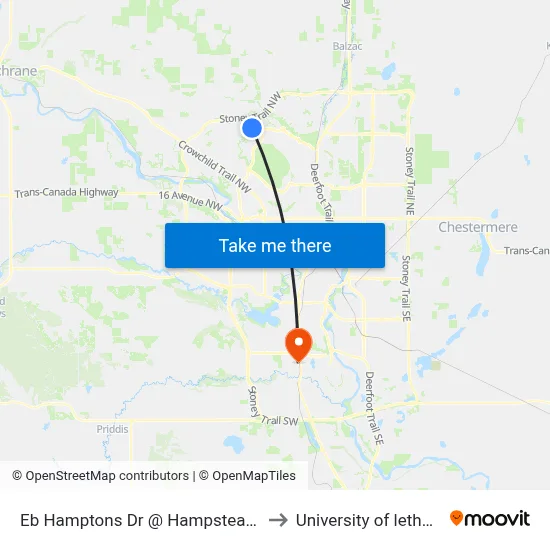Eb Hamptons Dr @ Hampstead Ri NW to University of lethbridge map
