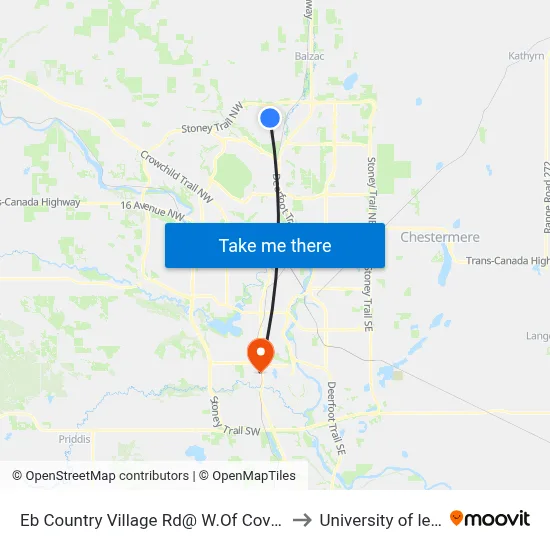 Eb  Country Village  Rd@ W.Of Coventry Hills Bv NE to University of lethbridge map