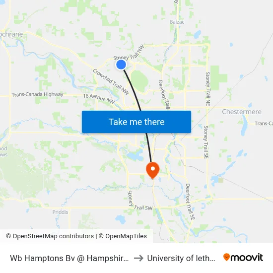 Wb Hamptons Bv @ Hampshire Ci NW to University of lethbridge map