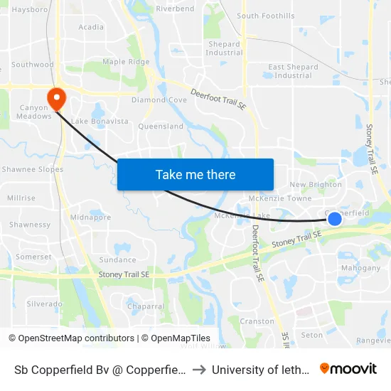 Sb Copperfield Bv @ Copperfield Mr SE to University of lethbridge map