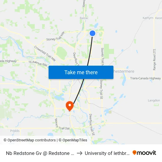 Nb  Redstone Gv @  Redstone VI NE to University of lethbridge map