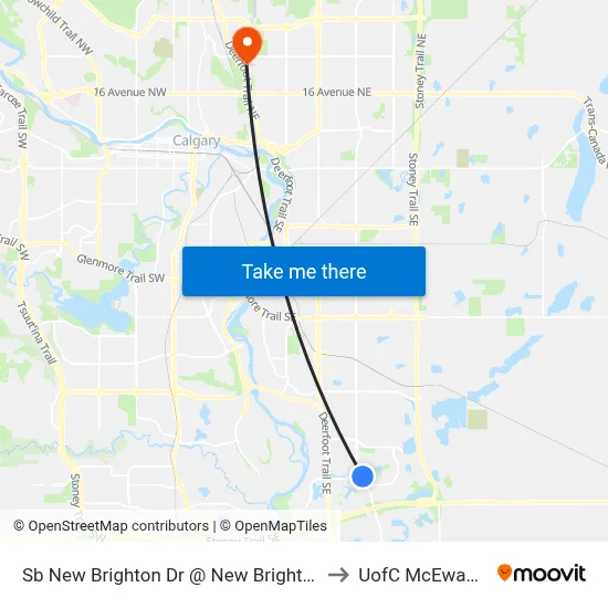 Sb  New Brighton Dr @ New Brighton Mr SE to UofC McEwan Hall map