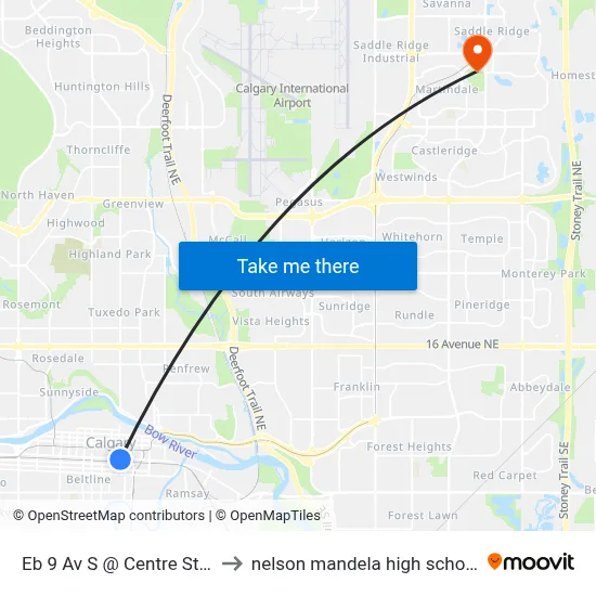 Eb 9 Av S @ Centre St S to nelson mandela high school map