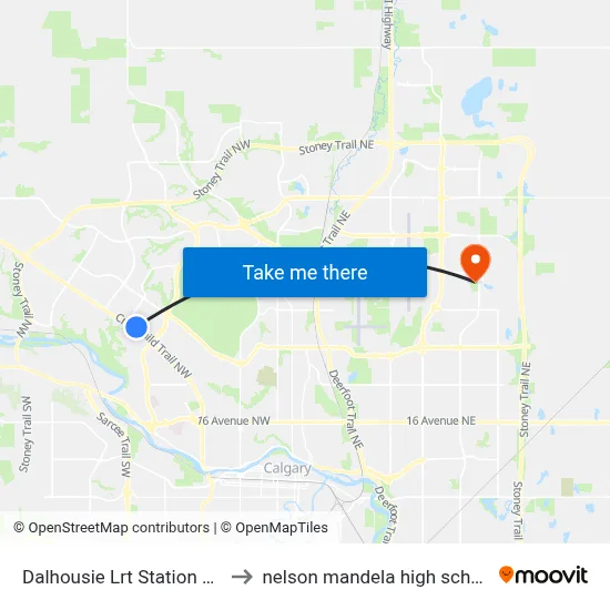 Dalhousie Lrt Station Wb to nelson mandela high school map