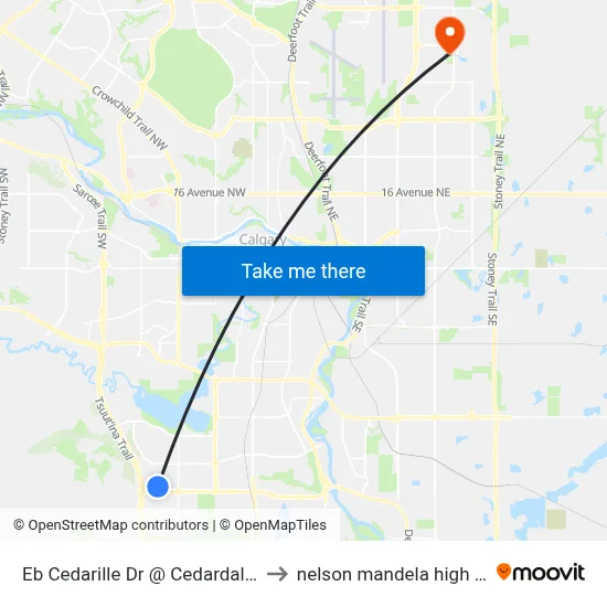 Eb Cedarille Dr @ Cedardale Cr SW to nelson mandela high school map