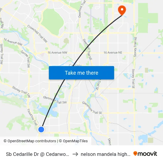 Sb Cedarille Dr @ Cedarwood Hl SW to nelson mandela high school map