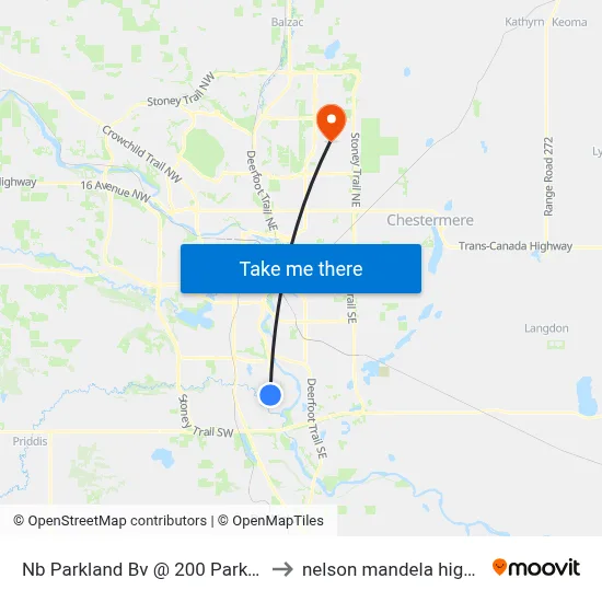 Nb Parkland Bv @ 200 Parkglen Pl SE to nelson mandela high school map