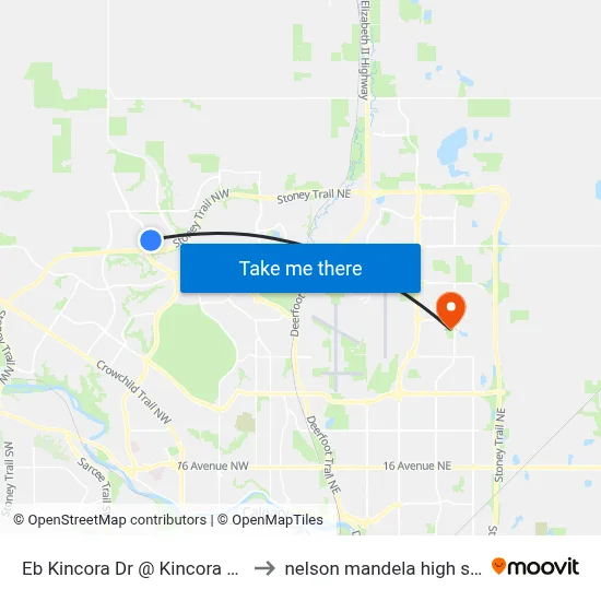 Eb Kincora Dr @ Kincora Mr NW to nelson mandela high school map