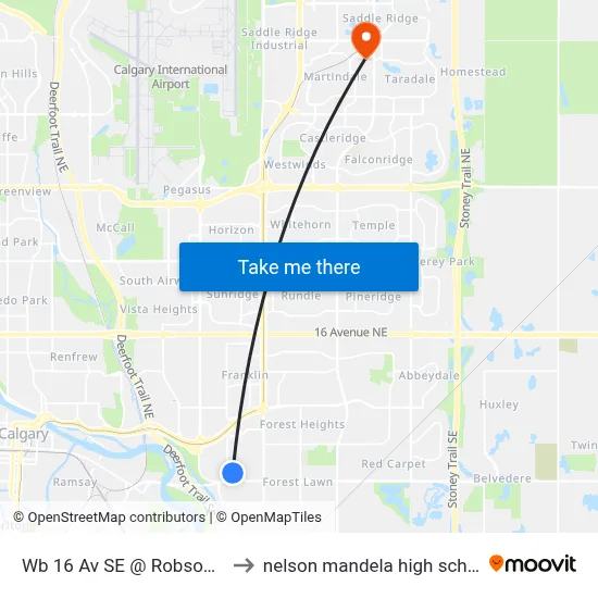 Wb 16 Av SE @ Robson Cr to nelson mandela high school map