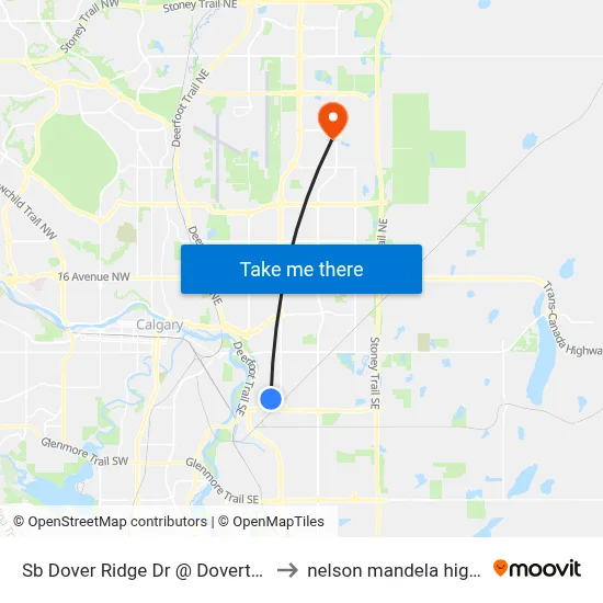 Sb Dover Ridge Dr @ Doverthorn Wy SE to nelson mandela high school map
