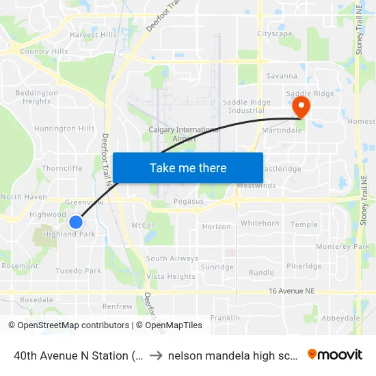 40th Avenue N Station (Nb) to nelson mandela high school map