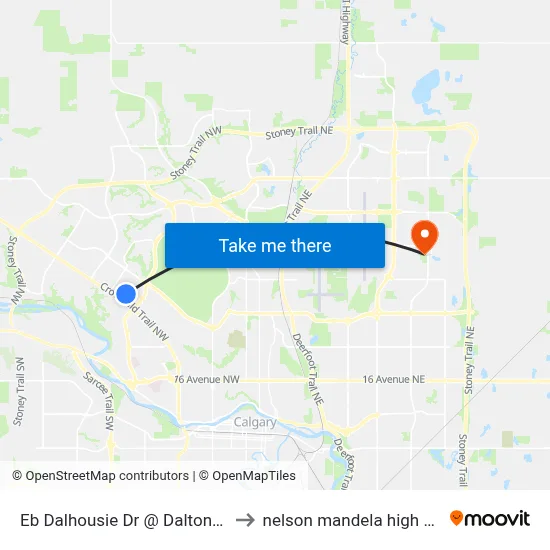 Eb Dalhousie Dr @ Dalton Dr NW to nelson mandela high school map