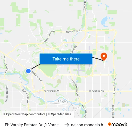 Eb Varsity Estates Dr @ Varsity Estates Rd NW to nelson mandela high school map
