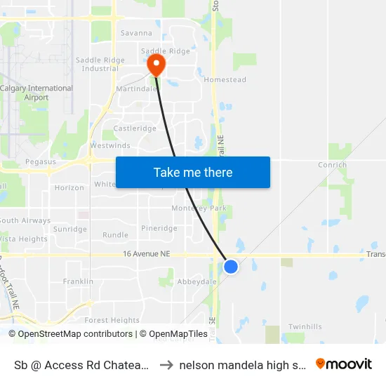 Sb @ Access Rd Chateau Ests to nelson mandela high school map