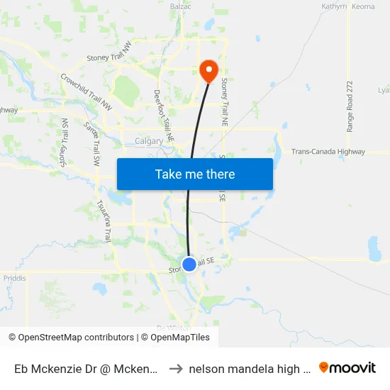 Eb Mckenzie Dr @ Mckenna Cr SE to nelson mandela high school map