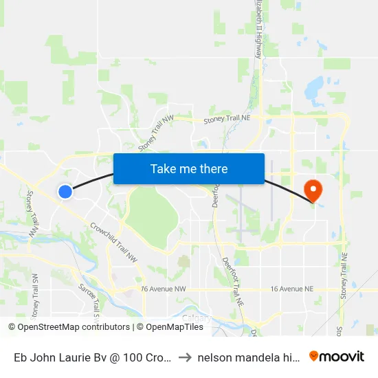 Eb John Laurie Bv @ 100 Crowfoot Ga NW to nelson mandela high school map