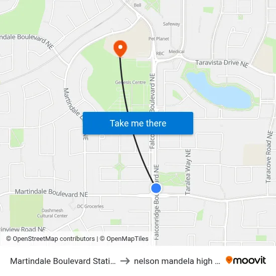 Martindale Boulevard Station (Nb) to nelson mandela high school map