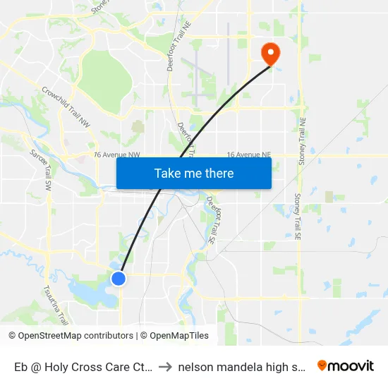 Eb @ Holy Cross Care Ctr SW to nelson mandela high school map