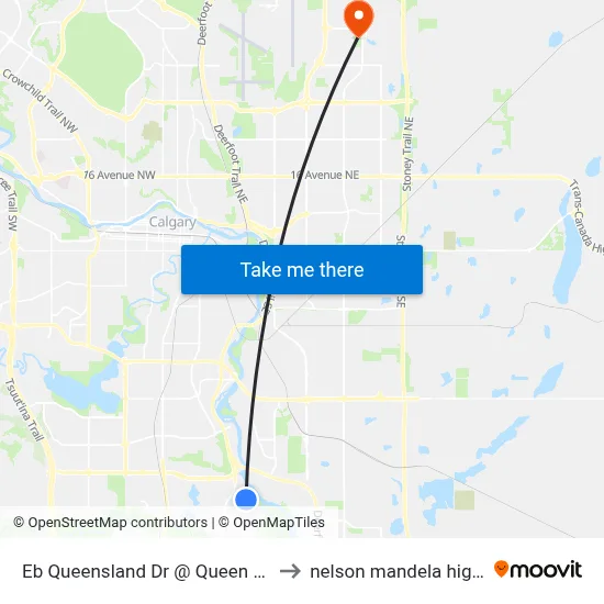Eb Queensland Dr @ Queen Anne Wy SE to nelson mandela high school map