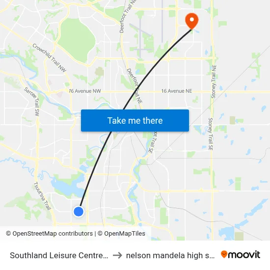 Southland Leisure Centre (Wb) to nelson mandela high school map