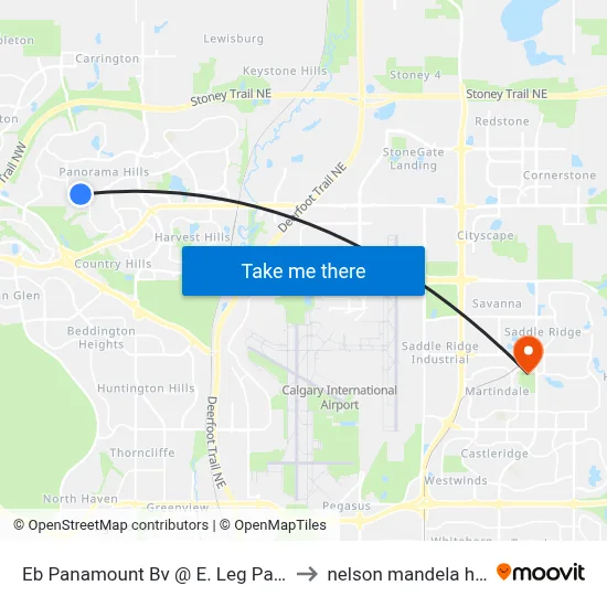 Eb Panamount Bv @ E. Leg Panamount Rd NW to nelson mandela high school map