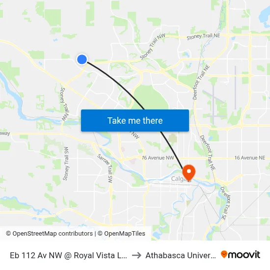 Eb 112 Av NW @ Royal Vista Li NW to Athabasca University map