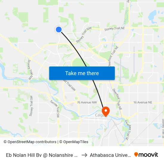 Eb Nolan Hill Bv @ Nolanshire Gr NW to Athabasca University map