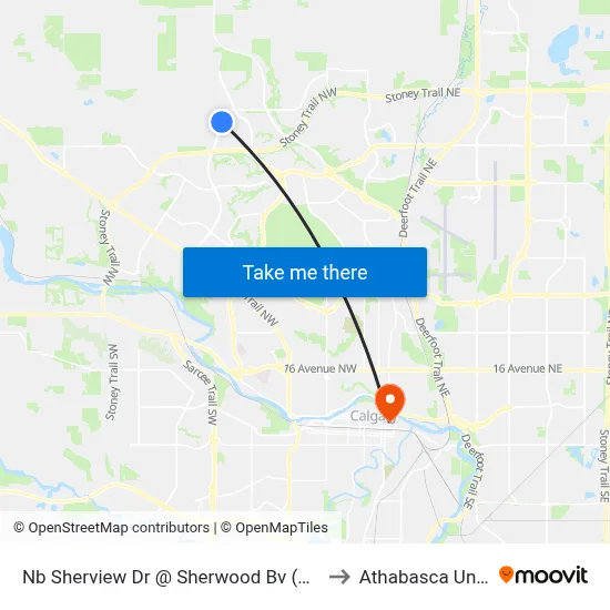 Nb Sherview Dr @ Sherwood Bv (South Leg) NW to Athabasca University map