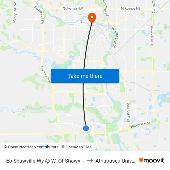 Eb Shawville Wy @ W. Of Shawville Li SE to Athabasca University map