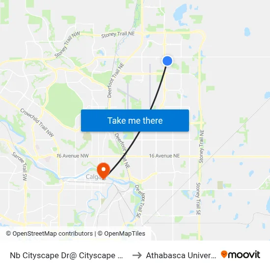 Nb Cityscape Dr@ Cityscape Mr NE to Athabasca University map
