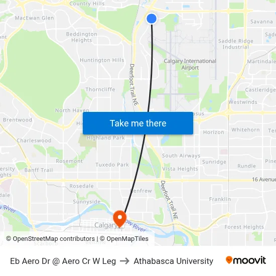 Eb Aero Dr @ Aero Cr W  Leg to Athabasca University map