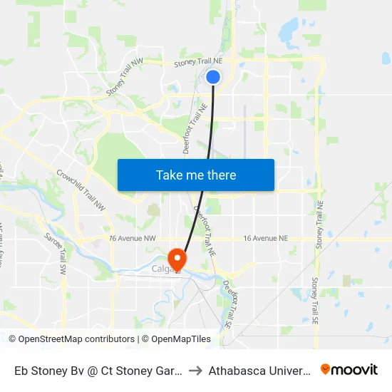 Eb Stoney Bv @ Ct Stoney Garage to Athabasca University map