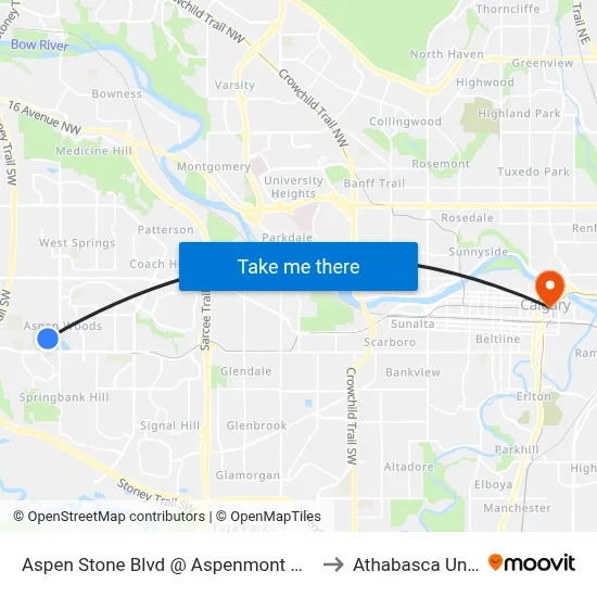Aspen Stone Blvd @ Aspenmont Ht SW Nearside to Athabasca University map
