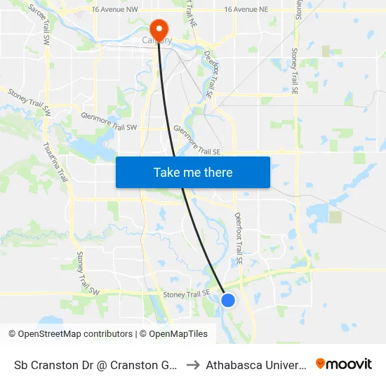 Sb Cranston Dr @ Cranston Ga SE to Athabasca University map