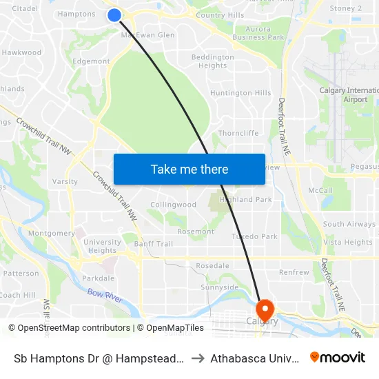 Sb Hamptons Dr @ Hampstead Gv NW to Athabasca University map