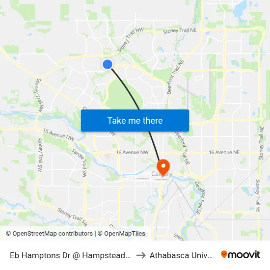 Eb Hamptons Dr @ Hampstead Tc NW to Athabasca University map