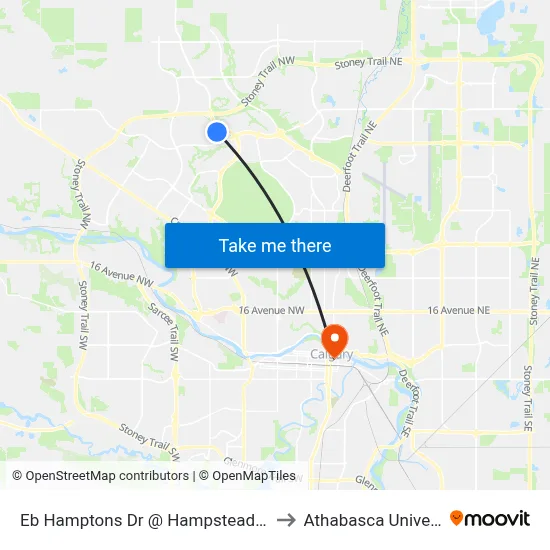 Eb Hamptons Dr @ Hampstead Ri NW to Athabasca University map